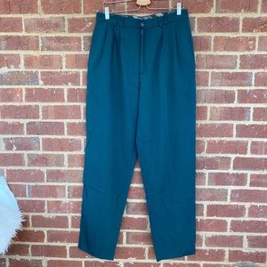 Vincente Nesi Vintage Bugle Boy Green pleated Chinos slacks 34x34